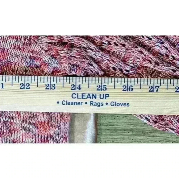 Westport Women's Pink Heathered V-Neck Tunic Sweater Cut Out Sleeves Size 3X - Picture 6 of 9